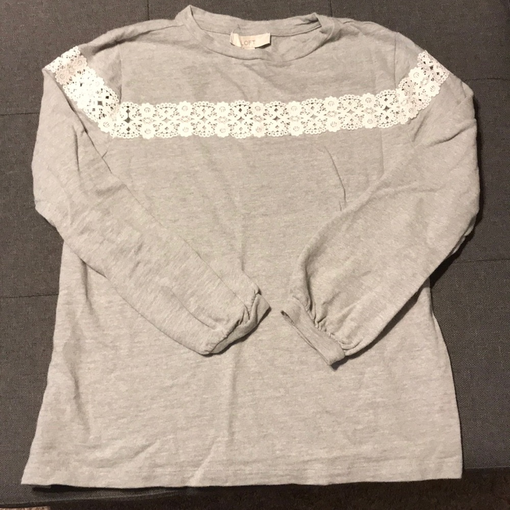 Loft Crewneck Sweatshirt with Lace Detail